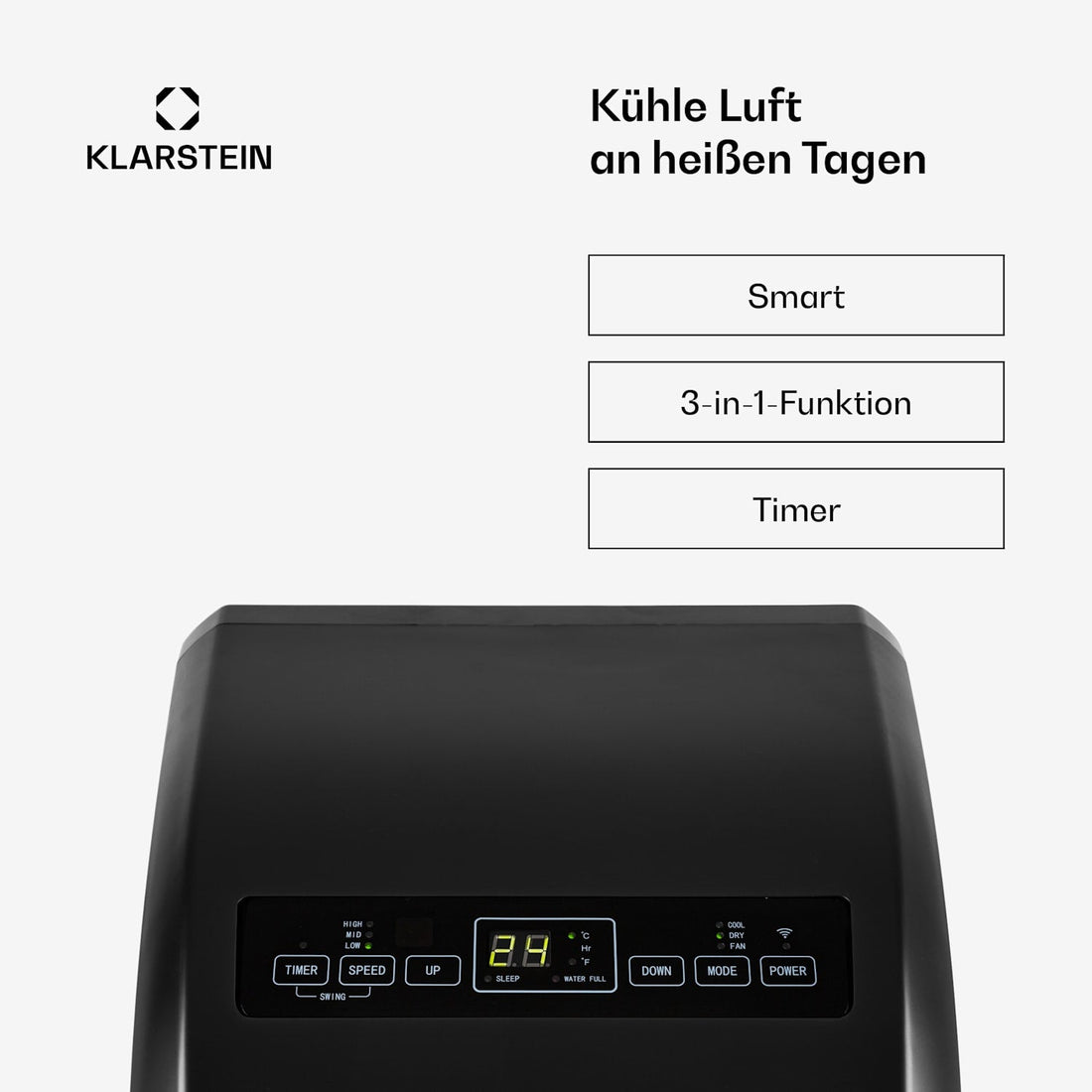 Metrobreeze Rome Smart 10000 BTU Mobile Klimaanlage Schwarz