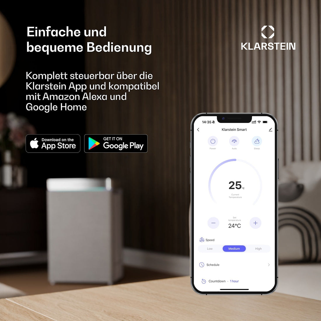 AireLux Smart 14000 BTU Mobile Klimaanlage Dunkelgrau